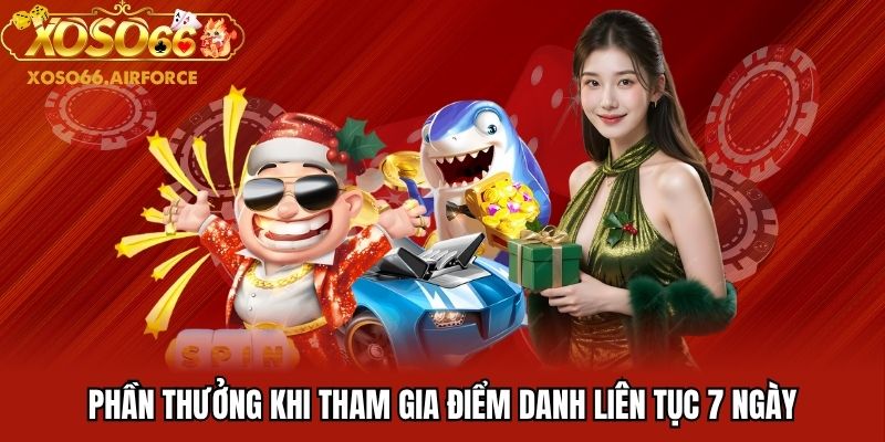 Phần thưởng khi tham gia điểm danh liên tục 7 ngày